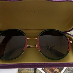 GUCCI Round Frame Metal Sunglasses